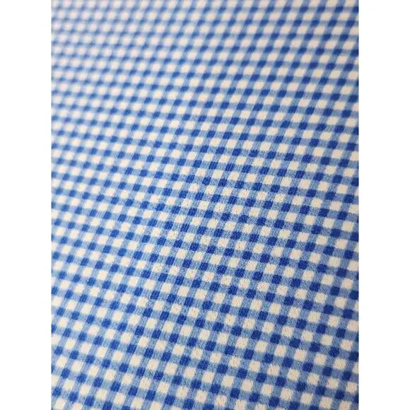 Ibkul Blue Mini Check Gingham Long Sleeve Mock Neck Top Size M Golf Pickleball - Picture 5 of 8